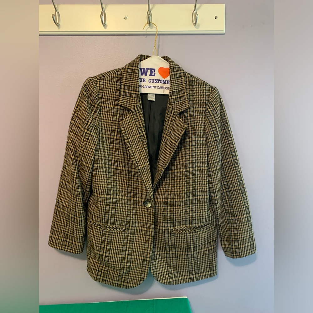 Sag Harbor Wool Houndstooth Blazer Petite 6